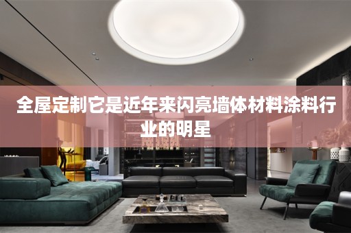 它是近年来闪亮墙体材料涂料行业的明星