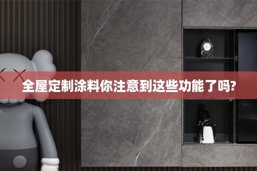 涂料你注意到这些功能了吗?