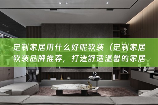 定制家居用什么好呢品牌推荐，打造舒适温馨的家居生活）