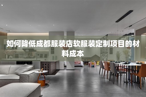 如何降低成都服装店软服装定制项目的材料成本