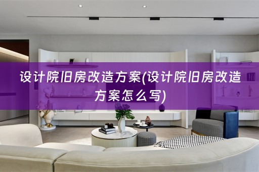设计院旧房改造方案(设计院旧房改造方案怎么写)