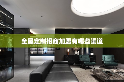 招商加盟有哪些渠道
