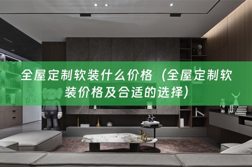 全屋定制价格及合适的选择）