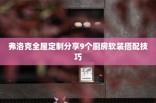 弗洛克分享9个厨房软装搭配技巧