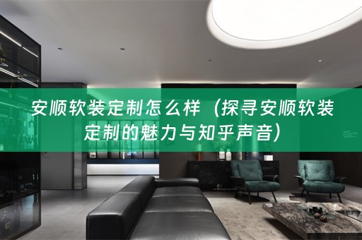 安顺定制的魅力与知乎声音）