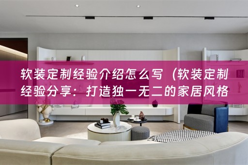 定制经验分享：打造独一无二的家居风格）