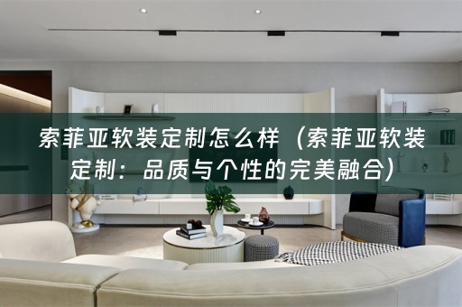 索菲亚定制：品质与个性的完美融合）
