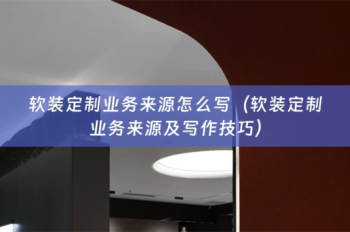 定制业务来源及写作技巧）