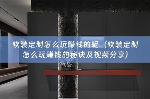定制怎么玩赚钱的秘诀及视频分享）