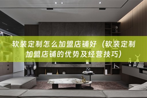 定制加盟店铺的优势及经营技巧）