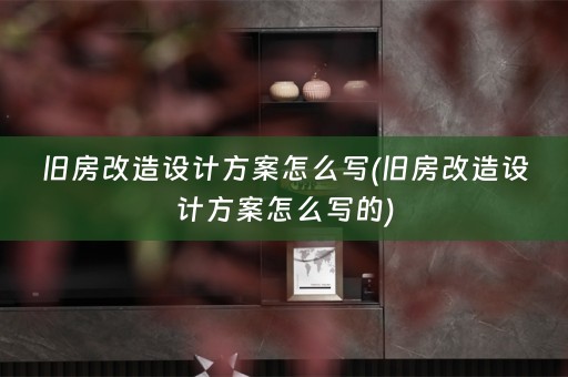 旧房改造设计方案怎么写(旧房改造设计方案怎么写的)