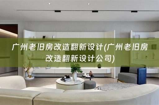 广州老旧房改造翻新设计(广州老旧房改造翻新设计公司)