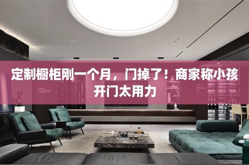 定制橱柜刚一个月，门掉了！商家称小孩开门太用力