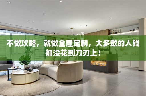 不做攻略，就做，大多数的人钱都没花到刀刃上！