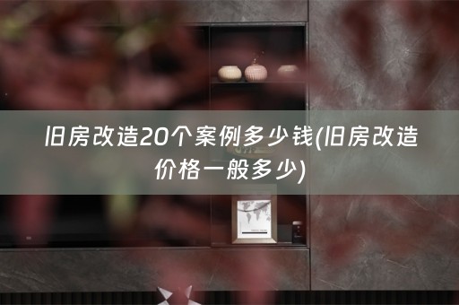 旧房改造20个案例多少钱(旧房改造价格一般多少)