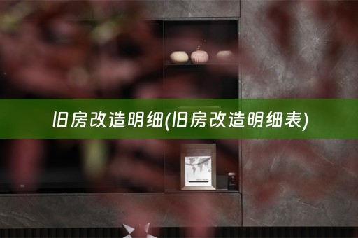 旧房改造明细(旧房改造明细表)