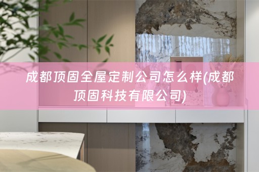 成都顶固公司怎么样(成都顶固科技有限公司)