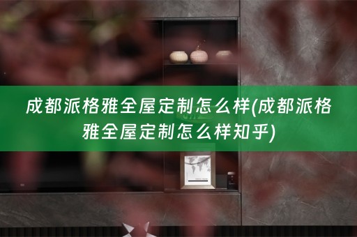 成都派格雅怎么样知乎)