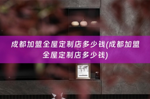 成都加盟店多少钱)