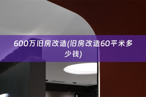 600万旧房改造(旧房改造60平米多少钱)