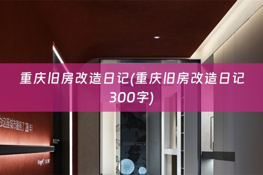 重庆旧房改造日记(重庆旧房改造日记300字)