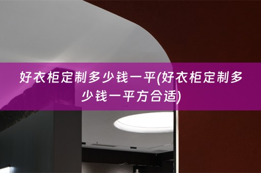 好衣柜定制多少钱一平(好衣柜定制多少钱一平方合适)