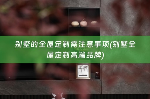 别墅的高端品牌)