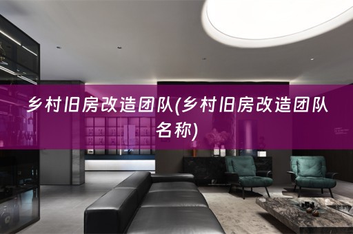 乡村旧房改造团队(乡村旧房改造团队名称)