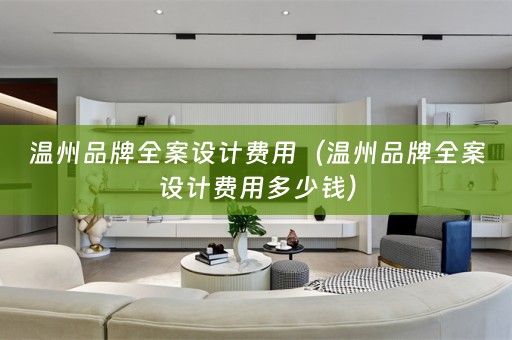 温州品牌全案设计费用（温州品牌全案设计费用多少钱）