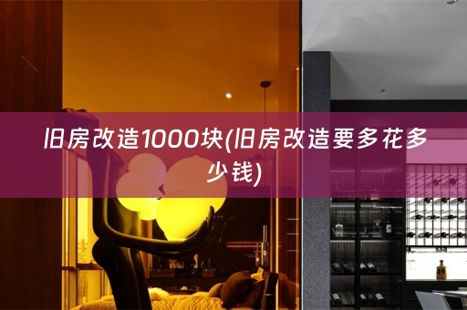 旧房改造1000块(旧房改造要多花多少钱)