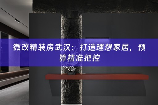 微改精装房武汉：打造理想家居，预算精准把控
