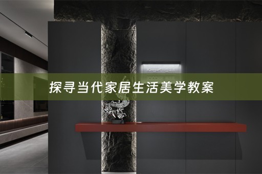 探寻当代家居生活美学教案
