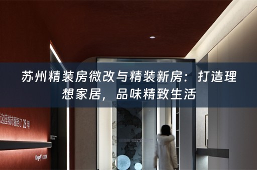 苏州精装房微改与精装新房：打造理想家居，品味精致生活