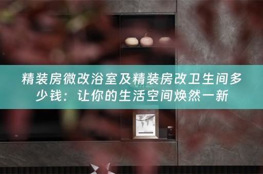 精装房微改浴室及精装房改卫生间多少钱：让你的生活空间焕然一新