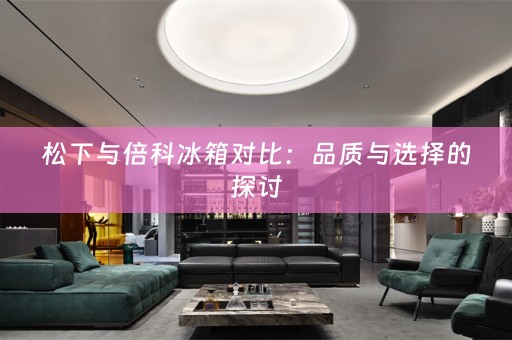 松下与倍科冰箱对比：品质与选择的探讨