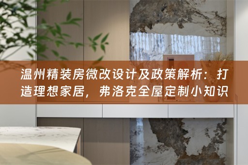 温州精装房微改设计及政策解析：打造理想家居，弗洛克小知识分享