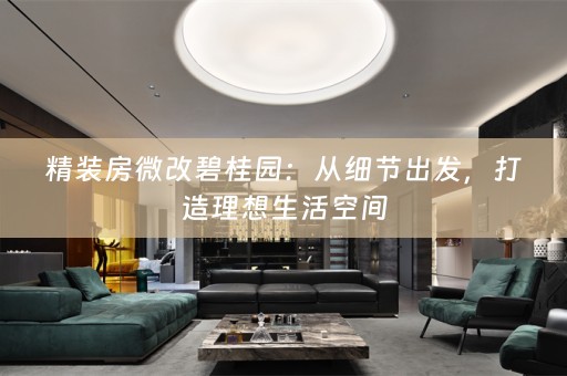 精装房微改碧桂园：从细节出发，打造理想生活空间