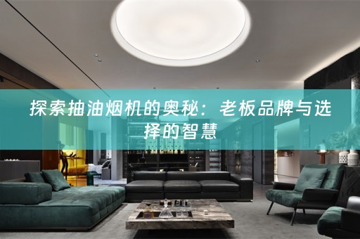 探索抽油烟机的奥秘：老板品牌与选择的智慧
