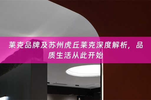 莱克品牌及苏州虎丘莱克深度解析，品质生活从此开始