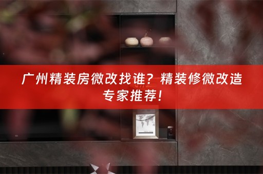 广州精装房微改找谁？精装修微改造专家推荐！