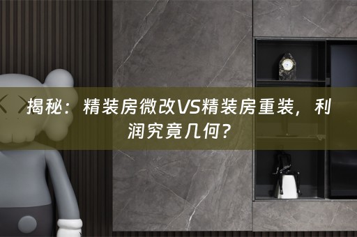 揭秘：精装房微改VS精装房重装，利润究竟几何？
