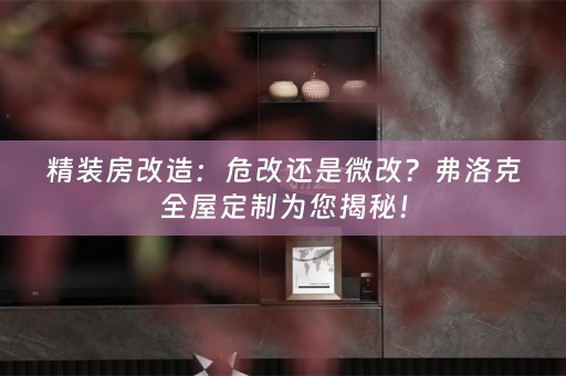精装房改造：危改还是微改？弗洛克为您揭秘！