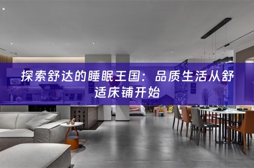探索舒达的睡眠王国：品质生活从舒适床铺开始