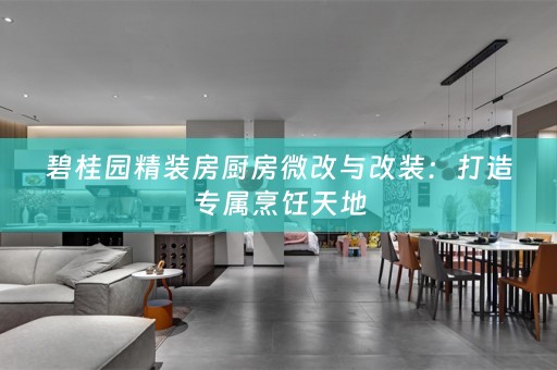 碧桂园精装房厨房微改与改装：打造专属烹饪天地