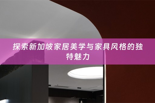 探索新加坡家居美学与家具风格的独特魅力