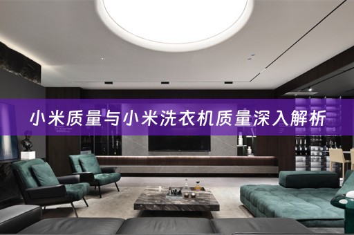 小米质量与小米洗衣机质量深入解析