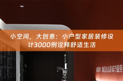 小空间，大创意：小户型家居装修设计3000例诠释舒适生活
