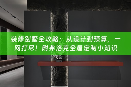 装修别墅全攻略：从设计到预算，一网打尽！附弗洛克小知识
