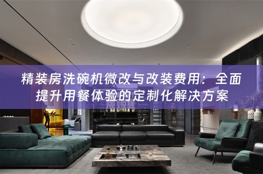 精装房洗碗机微改与改装费用：全面提升用餐体验的定制化解决方案