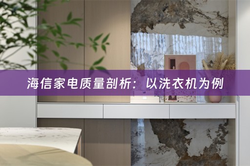 海信家电质量剖析：以洗衣机为例